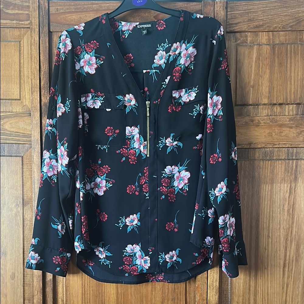 Express Black Floral Women's Top